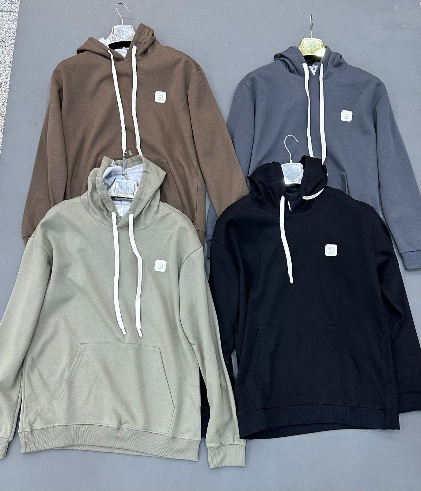 Men's '3' Logo Patch Hoodie