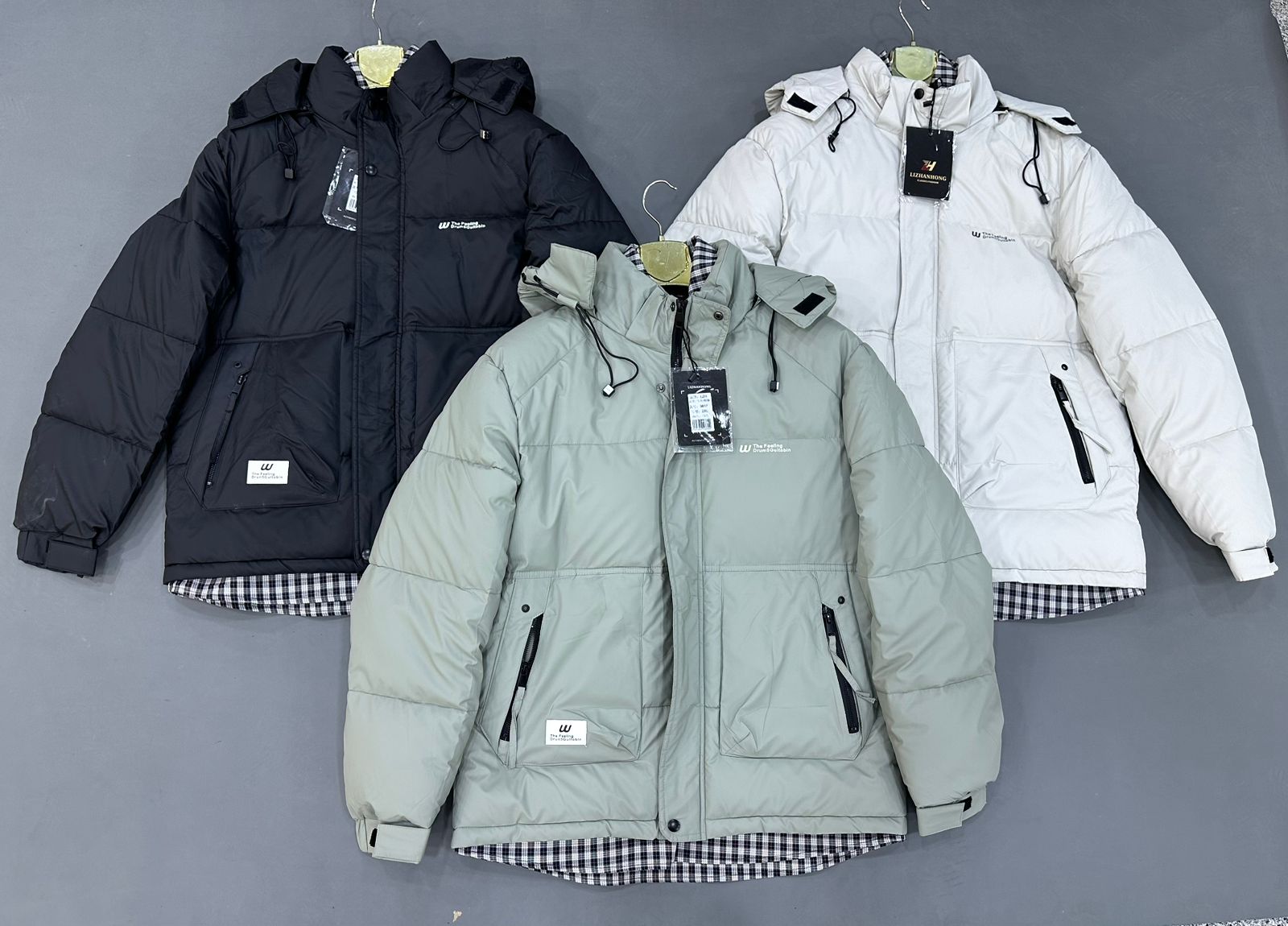 Men's Plaid Lining Puffer Jacket